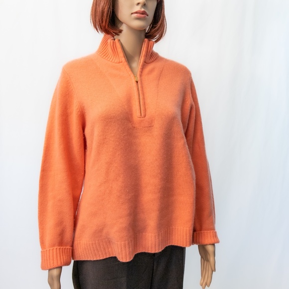 Tommy Bahama Sweaters - Tommy Bahama Cashmere Coral Sweater ¾ zip 3/4 zipper